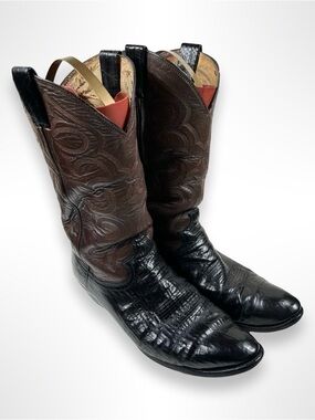 JUSTIN vintage 80s shark skin western boots